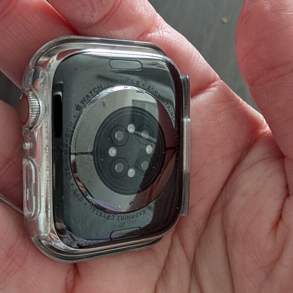 Apple Watch Series 8 GPS + Cell 45mm Silver SS Case with Silver + Accessories - Picture 7 of 15